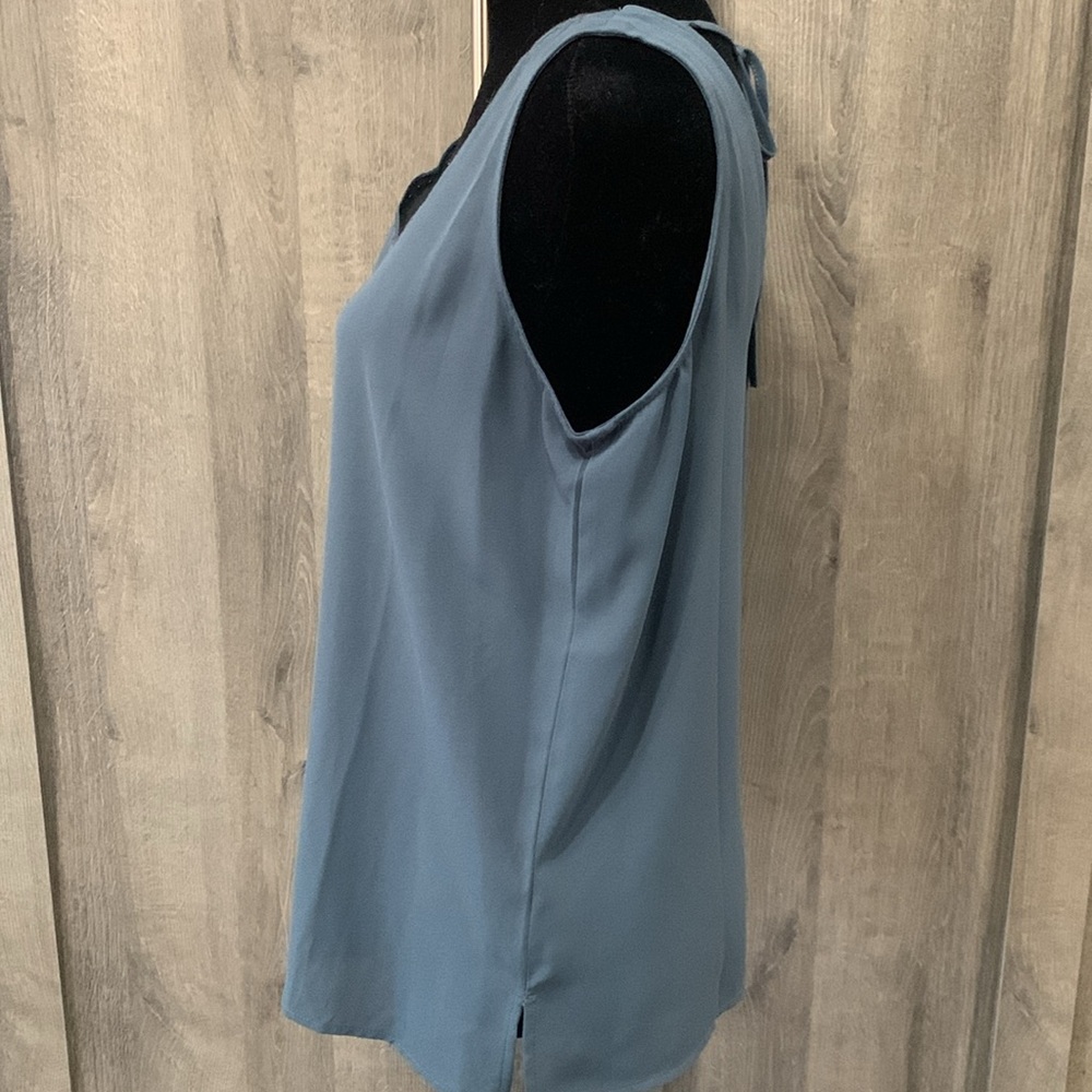 Ann Taylor Loft Outlet Navy Antique Blue Sleeveless Tunic Blouse Women's Small P - Picture 6 of 8